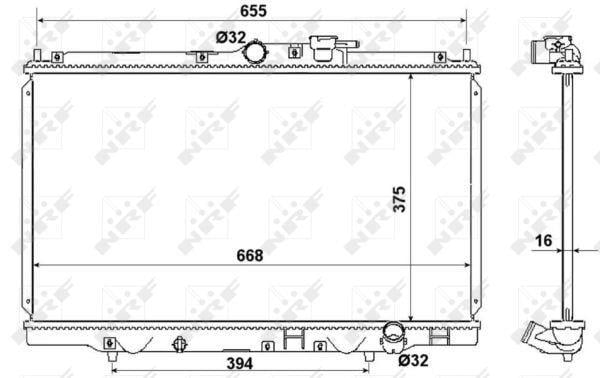 Radiador, refrigeración del motor NRF B.V. ref. 53508