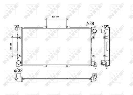 Radiador, refrigeración del motor NRF B.V. ref. 53512