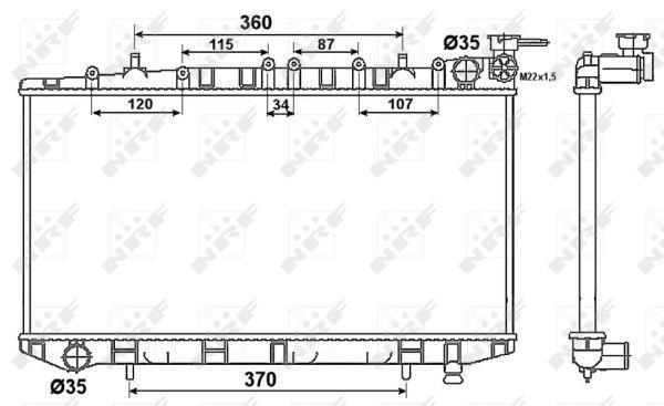Radiador, refrigeración del motor NRF B.V. ref. 53523