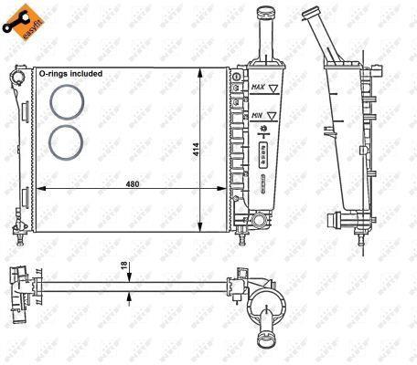 Radiateur moteur (Radiateur de refroidissement) NRF B.V. 53526