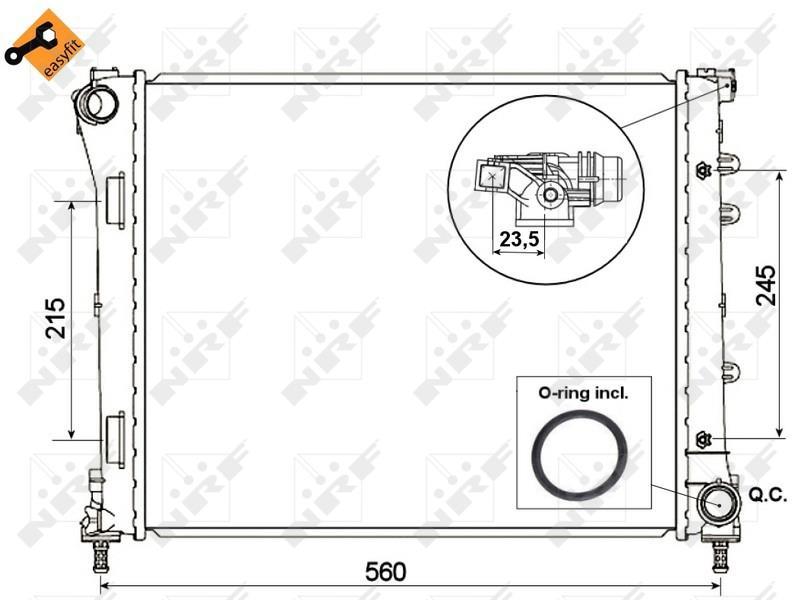 Radiador motor NRF B.V. ref. 53527