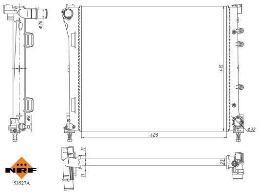 Radiateur moteur (Radiateur de refroidissement) NRF B.V. ref. 53527A