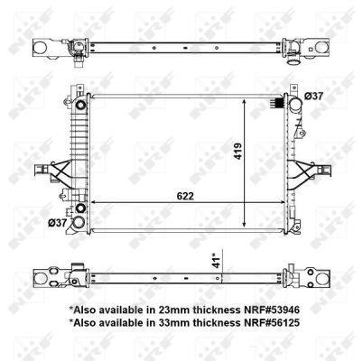 Radiateur moteur (Radiateur de refroidissement) NRF B.V. ref. 53532