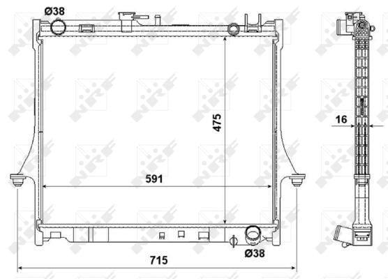 Radiateur moteur (Radiateur de refroidissement) NRF B.V. ref. 53540