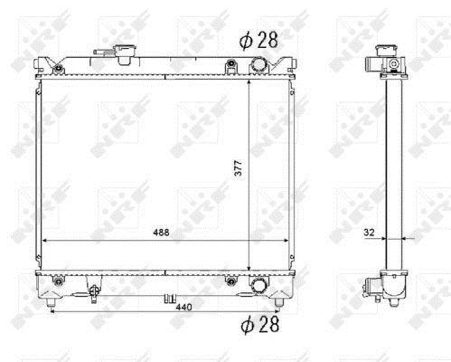 Radiador, refrigeración del motor NRF B.V. ref. 53566