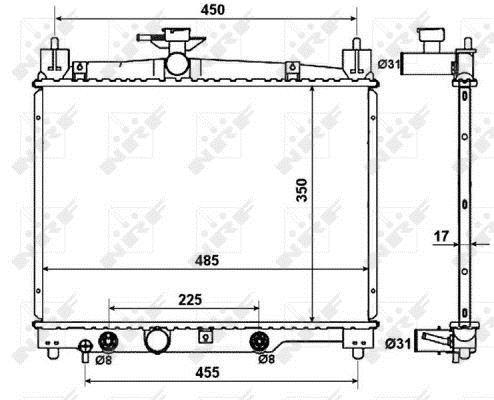 Radiador, refrigeración del motor NRF B.V. ref. 53599