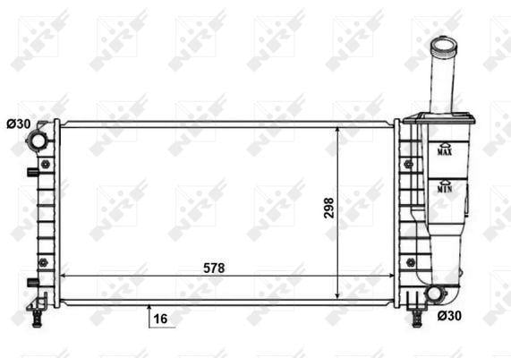 Radiador, refrigeración del motor NRF B.V. ref. 53601