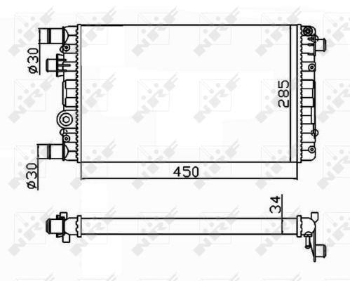 Radiador, refrigeración del motor NRF B.V. ref. 53602
