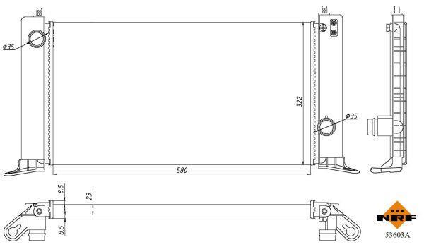 Radiador, refrigeración del motor NRF B.V. ref. 53603A