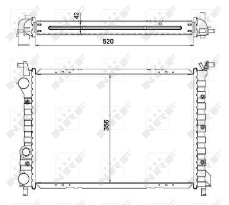 Radiador, refrigeración del motor NRF B.V. ref. 53608