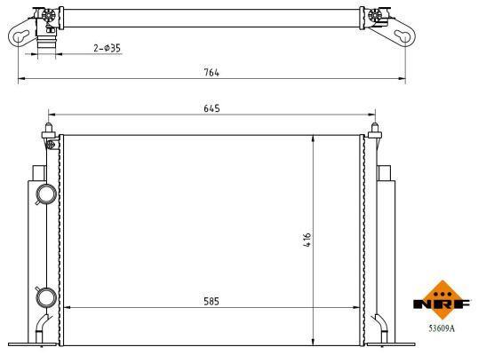 Radiateur moteur (Radiateur de refroidissement) NRF B.V. 53609A