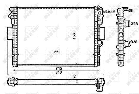 Radiador, refrigeración del motor NRF B.V. ref. 53612