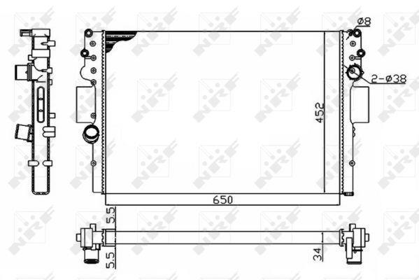 Radiador motor NRF B.V. 53614A