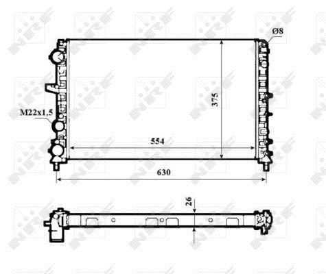 Radiador motor NRF B.V. 53621A