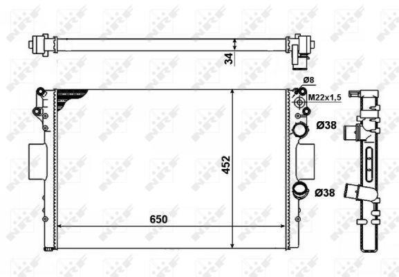 Radiateur moteur (Radiateur de refroidissement) NRF B.V. 53623A