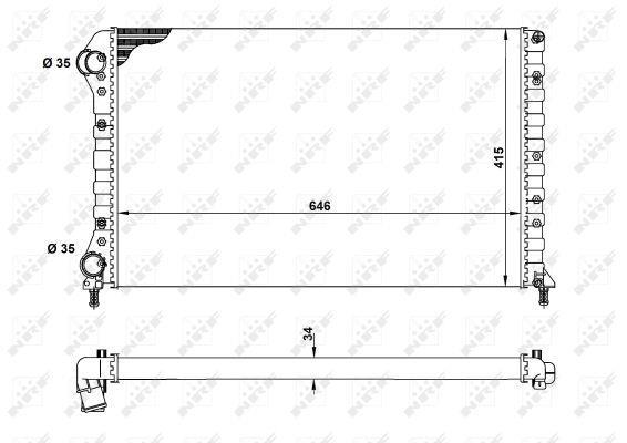 Radiateur moteur (Radiateur de refroidissement) NRF B.V. 53627