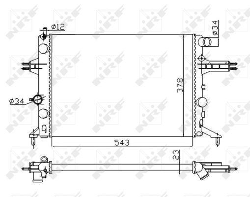 Radiateur moteur (Radiateur de refroidissement) NRF B.V. 53628A