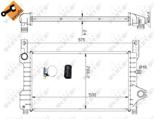 Radiador, refrigeración del motor NRF B.V. ref. 53635