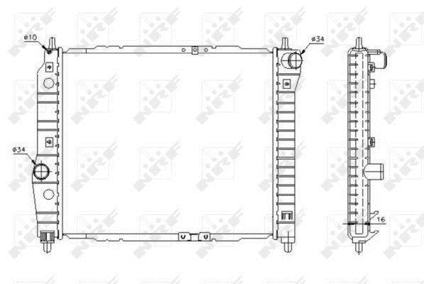 Radiateur moteur (Radiateur de refroidissement) NRF B.V. ref. 53637