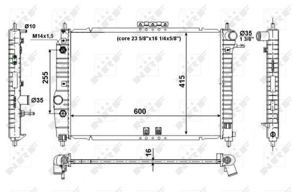 Radiador, refrigeración del motor NRF B.V. ref. 53639