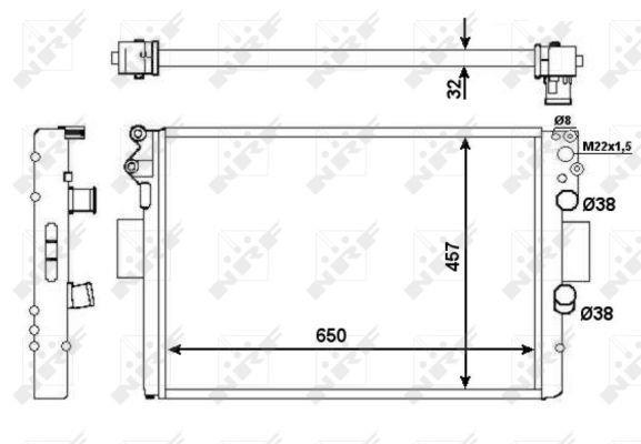 Radiador, refrigeración del motor NRF B.V. ref. 53652