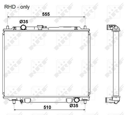 Radiateur moteur (Radiateur de refroidissement) NRF B.V. 53666