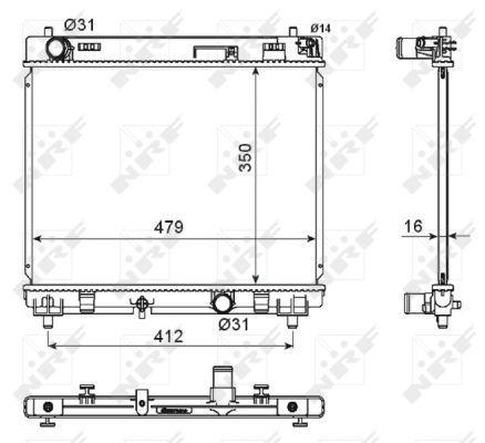 Radiateur moteur (Radiateur de refroidissement) NRF B.V. 53667