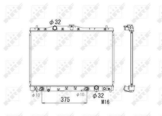 Radiador, refrigeración del motor NRF B.V. ref. 53677