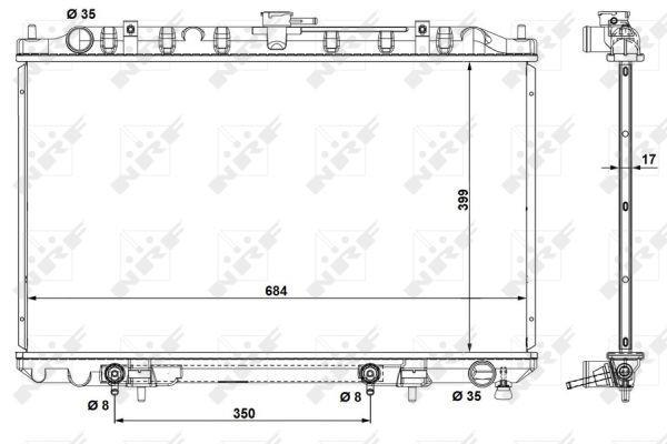 Radiateur moteur (Radiateur de refroidissement) NRF B.V. 53693