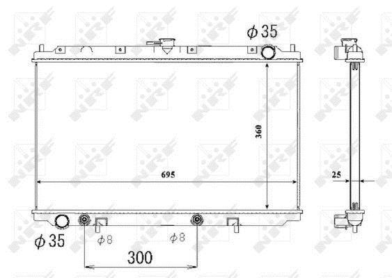 Radiateur moteur (Radiateur de refroidissement) NRF B.V. 53695