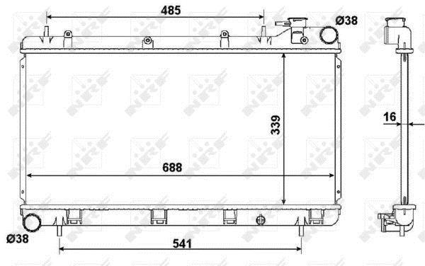 Radiateur moteur (Radiateur de refroidissement) NRF B.V. 53696