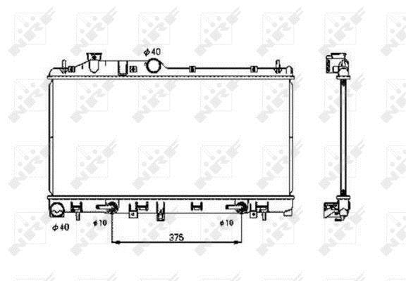 Radiador, refrigeración del motor NRF B.V. ref. 53700