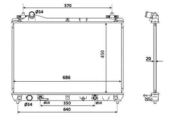Radiateur moteur (Radiateur de refroidissement) NRF B.V. 53702