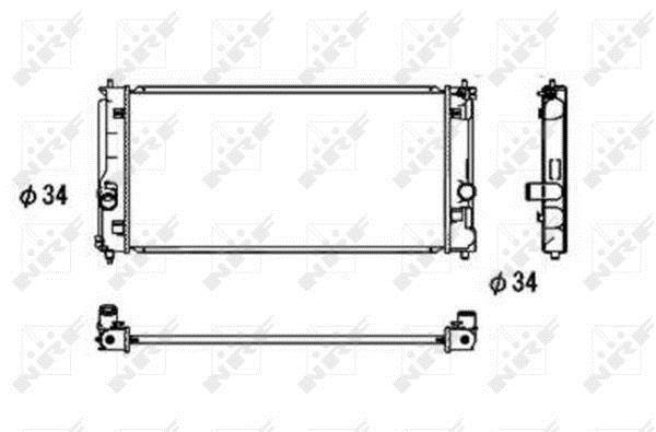 Radiateur moteur (Radiateur de refroidissement) NRF B.V. 53709
