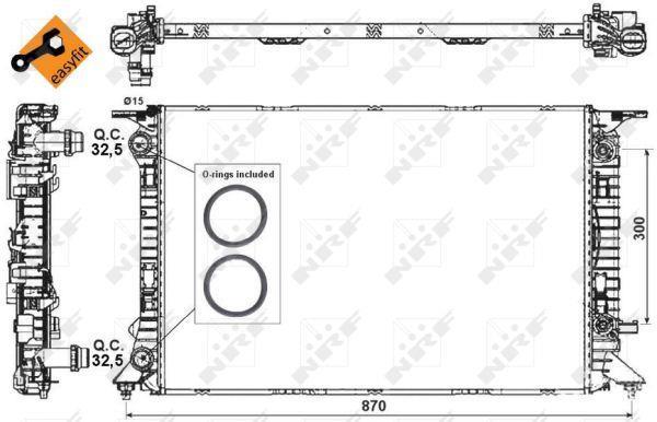 Radiador, refrigeración del motor NRF B.V. ref. 53718