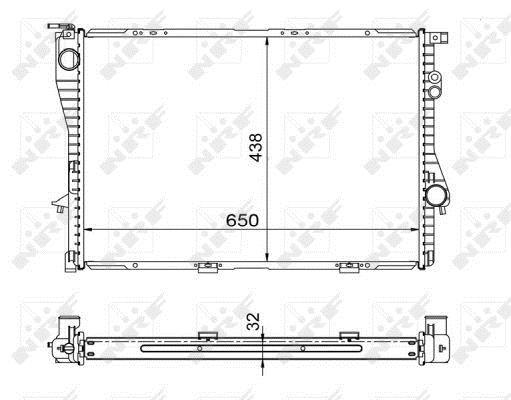 Radiador, refrigeración del motor NRF B.V. ref. 53722