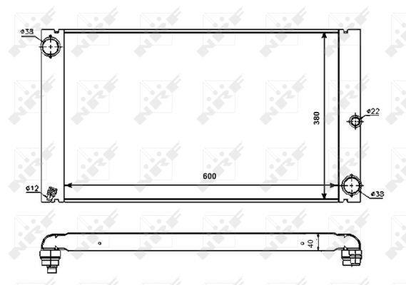 Radiador, refrigeración del motor NRF B.V. ref. 53725