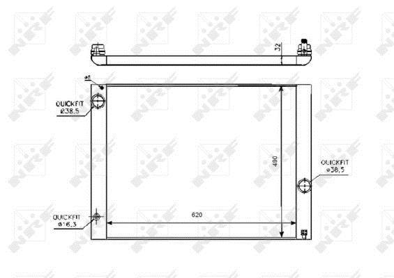 Radiador motor NRF B.V. ref. 53728