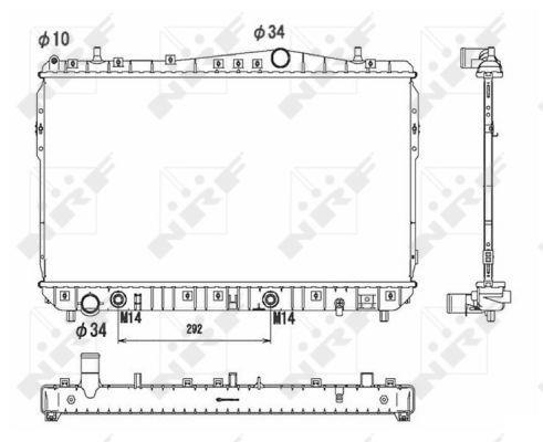 Radiador, refrigeración del motor NRF B.V. ref. 53732