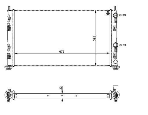 Radiador, refrigeración del motor NRF B.V. ref. 53733