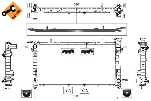 Radiador, refrigeración del motor NRF B.V. ref. 53734