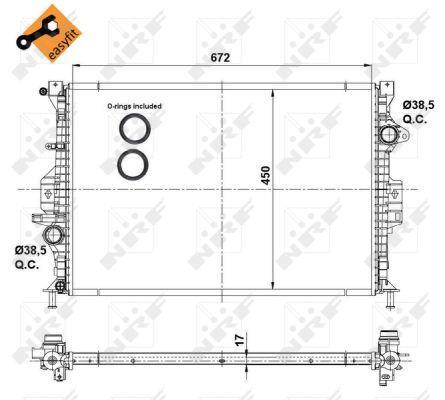 Radiador, refrigeración del motor NRF B.V. ref. 53737