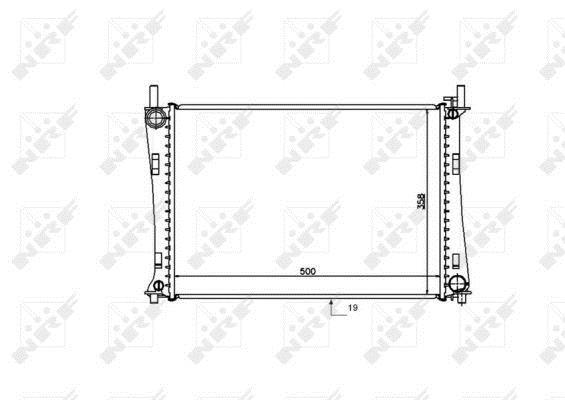 Radiador, refrigeración del motor NRF B.V. ref. 53740