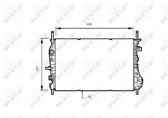 Radiador, refrigeración del motor NRF B.V. ref. 53741