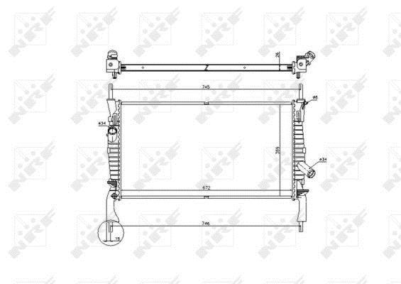 Radiador, refrigeración del motor NRF B.V. ref. 53742