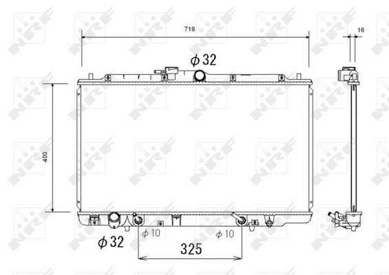 Radiador, refrigeración del motor NRF B.V. ref. 53744