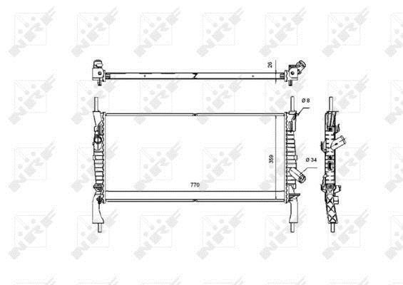 Radiador, refrigeración del motor NRF B.V. ref. 53746