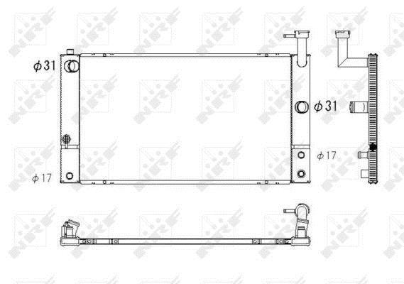 Radiador, refrigeración del motor NRF B.V. ref. 53747
