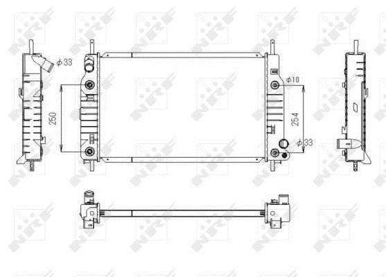 Radiador, refrigeración del motor NRF B.V. ref. 53748