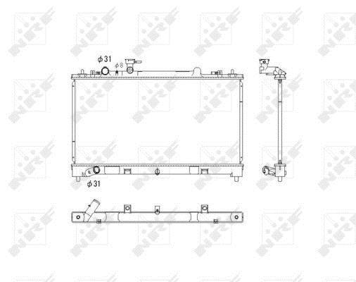 Radiador, refrigeración del motor NRF B.V. ref. 53752